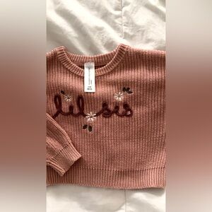 Lil Sis Pink Knit Sweater